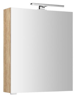 MIRRÓ galérka s LED osvetlením, 60x70x16cm, ľavá/pravá, dub Alabama