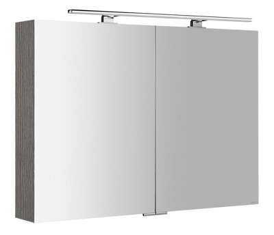MIRRÓ galérka s LED osvetlením, 100x70x16cm, dub strieborný