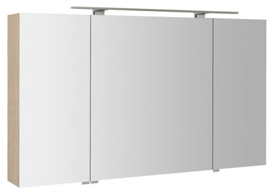MIRRÓ galérka s LED osvetlením, 3x dvierka, 120x70x16cm, brest Bardini