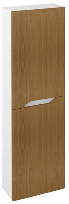 MEDIENA skrinka vysoká 40x140x20cm, 2x dvierka, ľavá/pravá, biela matná/dub natu