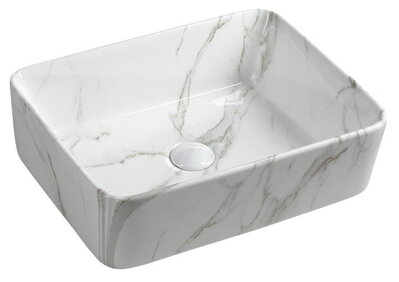 DALMA keramické umývadlo 48x13x38 cm, carrara