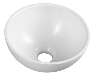 MINOR guľaté umývadlo pr.26cm, na dosku, liaty mramor, biela