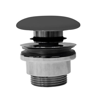 GSI umývadlová výpust 5/4", click-clack, keramická zátka, čierna matná
