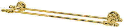 PERLA dvojitý držiak uterákov, 645 mm, zlato