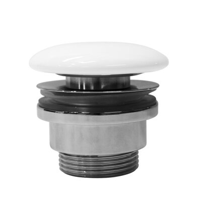 GSI umývadlová výpust 5/4", neuzatvárateľná, tl.5-65 mm, keramická krytka, biela lesk