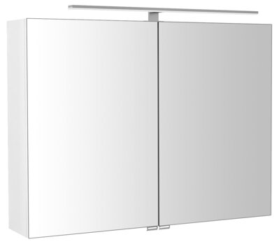 RIWA galérka s LED osvetlením, 81x70x17cm, biela lesk
