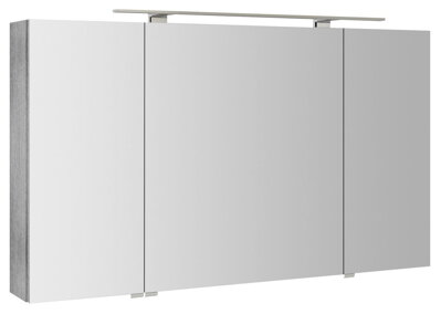 RIWA galérka s LED osvetlením, 3x dvierka, 121x70x17cm, dub strieborný