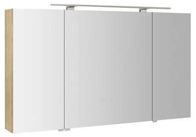 RIWA galérka s LED osvetlením, 3x dvierka, 121x70x17cm, brest Bardini