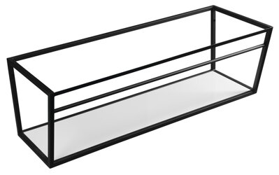 SKA Konštrukcia pod umývadlo/pod dosku 1200x400x460mm, čierna mat, s bielou MDF policou