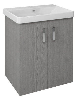 THEIA umývadlová skrinka 56,4x70x43,5cm, 2x dvierka, dub strieborný