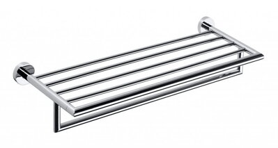 X-ROUND polička na uteráky s hrazdou 650x215x110mm, chróm