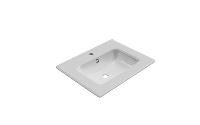 Excellent Pik furniture umývadlo 81x46.5 cm obdĺžniková s batéria otvor, biela lesklá