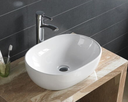 Rea AMELIA 48 UMÝVADLO NA DOSKU 48 cm, biele keramické REA-U0416