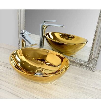 Rea SOFIA GOLD UMÝVADLO NA DOSKU, 40,5 cm, keramické REA-U9015