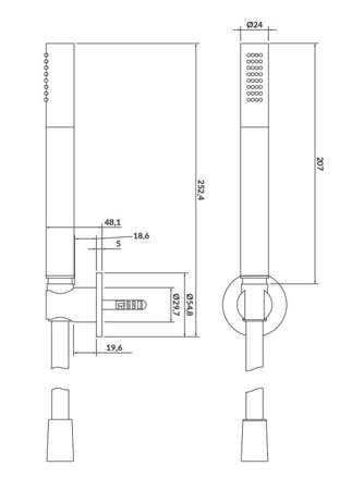 Cersanit INVERTO SPRCHOVÁ SÚPRAVA SPRCHA + SPRCHOVÁ HADICA + DRŽIAK, čierna S951-399
