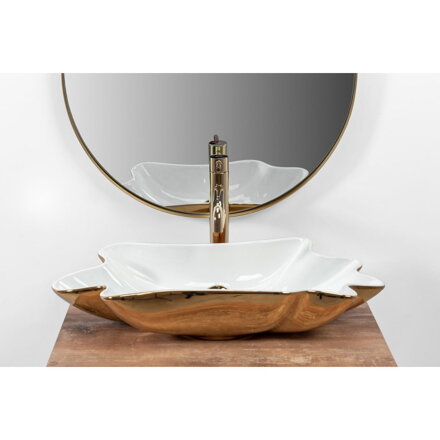 Rea INFINITY WHITE/GOLD UMÝVADLO NA DOSKU, 62 cm, keramické REA-U3400