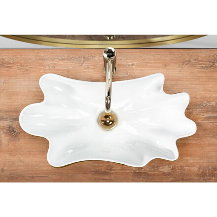 Rea INFINITY WHITE/GOLD UMÝVADLO NA DOSKU, 62 cm, keramické REA-U3400