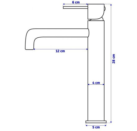 Rea LUNGO VYSOKÁ UMÝVADLOVÁ BATÉRIA, 280 mm, čierna REA-B4103