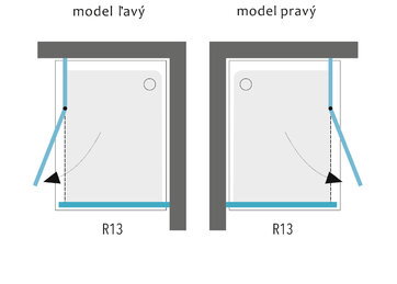 Aquatek BETTER R33 OBDĹŽNIKOVÝ SPRCHOVÝ KÚT 120x90, pravý, sklo číre