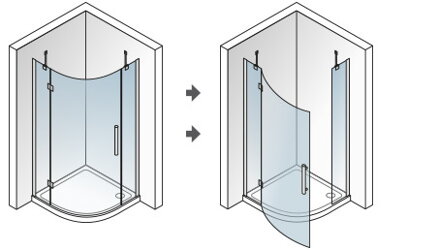 Aquatek BETTER S3 ŠTVRŤ-KRUHOVÝ SPRCHOVÝ KÚT 90x90, pravý, sklo číre