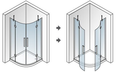 Aquatek BETTER S7 ŠTVRŤ-KRUHOVÝ SPRCHOVÝ KÚT 90x90, sklo číre