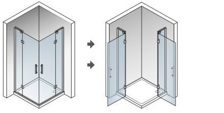 Aquatek CRYSTAL A4 ŠTVORCOVÝ SPRCHOVÝ KÚT 90x90, sklo číre