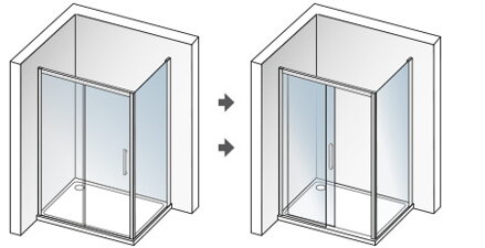 Aquatek DYNAMIC R23 OBDĹŽNIKOVÝ SPRCHOVÝ KÚT 120x80, ľavý, sklo grapé