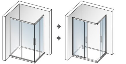 Aquatek DYNAMIC R14 OBDĹŽNIKOVÝ SPRCHOVÝ KÚT 100x80, ľavý, sklo grapé