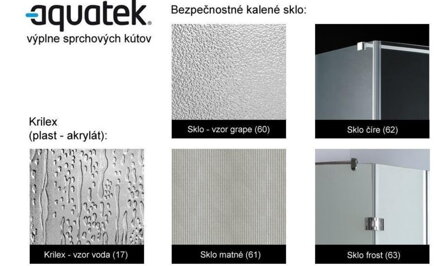 Aquatek LUX B6 85 SPRCHOVÉ DVERE, sklo cincilla