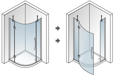 Aquatek EXTRA S5 ŠTVRŤ-KRUHOVÝ SPRCHOVÝ KÚT 90x90, sklo frost