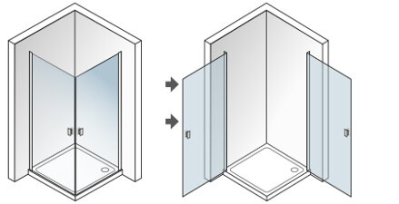 Aquatek GLASS A2 ŠTVORCOVÝ SPRCHOVÝ KÚT 90x90, sklo frost