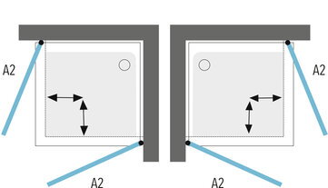 Aquatek GLASS A2 ŠTVORCOVÝ SPRCHOVÝ KÚT 90x90, sklo frost