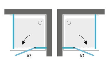 Aquatek GLASS A3 ŠTVORCOVÝ SPRCHOVÝ KÚT 90x90, sklo frost