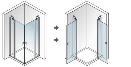 Aquatek GLASS A4 ŠTVORCOVÝ SPRCHOVÝ KÚT 90x90, sklo číre