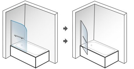 Aquatek GLASS L1 80 VAŇOVÁ ZASTENA, sklo číre