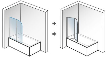 Aquatek GLASS L22 120 VAŇOVÁ ZASTENA, sklo číre