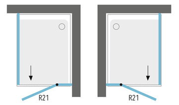 Aquatek GLASS R31 OBDĹŽNIKOVÝ SPRCHOVÝ KÚT 120x90, sklo frost
