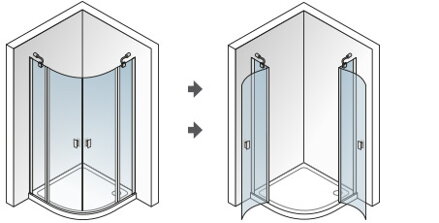 Aquatek GLASS S6 ŠTVRŤ-KRUHOVÝ SPRCHOVÝ KÚT 90x90, sklo číre
