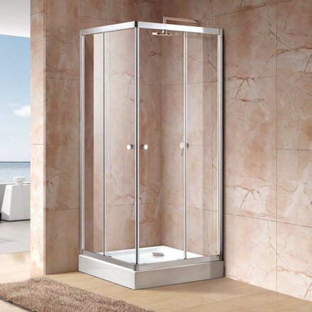 Aquatek HOLIDAY A4 ŠTVORCOVÝ SPRCHOVÝ KÚT 90x90, sklo grapé