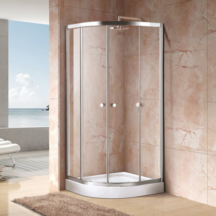 Aquatek HOLIDAY S4 ŠTVRŤ-KRUHOVÝ SPRCHOVÝ KÚT 90x90, sklo grapé