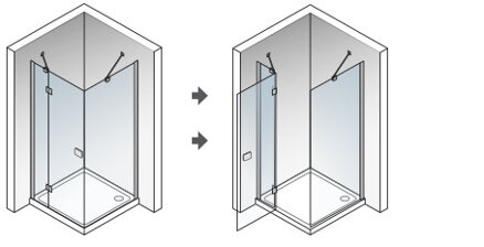 Aquatek SMART A3 ŠTVORCOVÝ SPRCHOVÝ KÚT 90x90, pravý, sklo číre