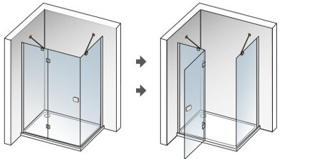 Aquatek SMART R13 OBDĹŽNIKOVÝ SPRCHOVÝ KÚT 100x80, pravý, sklo číre