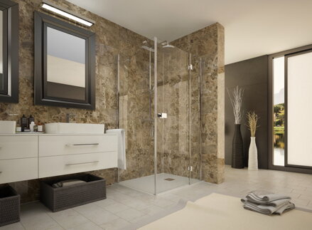 Aquatek SMART R13 OBDĹŽNIKOVÝ SPRCHOVÝ KÚT 100x80, pravý, sklo číre