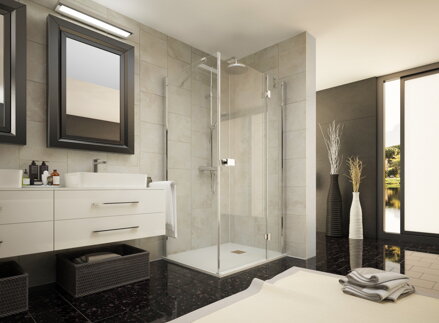 Aquatek SMART R13 OBDĹŽNIKOVÝ SPRCHOVÝ KÚT 100x80, pravý, sklo číre