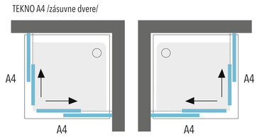 Aquatek TEKNO A4 ŠTVORCOVÝ SPRCHOVÝ KÚT 90x90, sklo číre