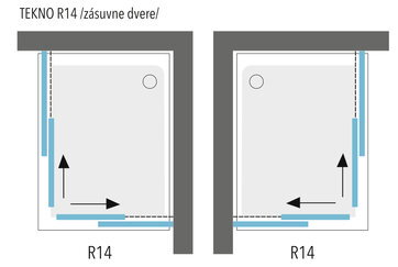 Aquatek TEKNO R14 OBDĹŽNIKOVÝ SPRCHOVÝ KÚT 100x80, sklo číre