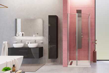 Aquatek YES A4 ŠTVORCOVÝ SPRCHOVÝ KÚT 90x90, chróm sklo číre