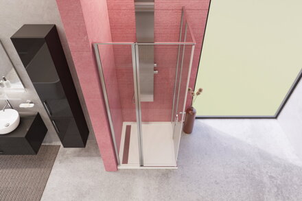 Aquatek YES A4 ŠTVORCOVÝ SPRCHOVÝ KÚT 90x90, chróm sklo číre