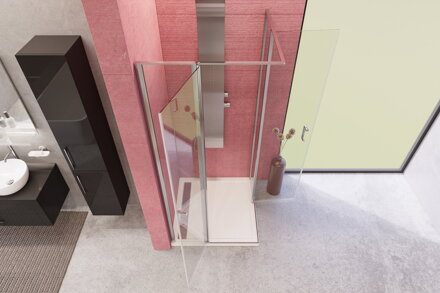 Aquatek YES A4 ŠTVORCOVÝ SPRCHOVÝ KÚT 90x90, chróm sklo číre