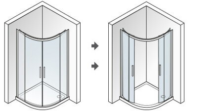 Aquatek ZEUS S4 ŠTVRŤ-KRUHOVÝ SPRCHOVÝ KÚT 90x90, sklo číre